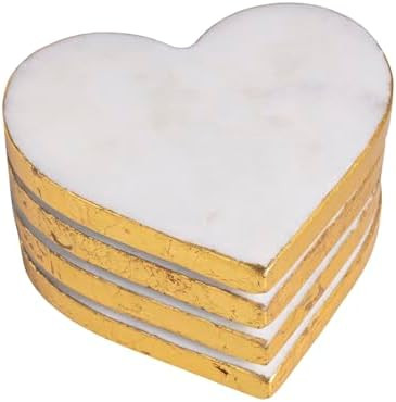 Mud Pie Valentine's Day White Heart Coaster Set | Amazon (US)
