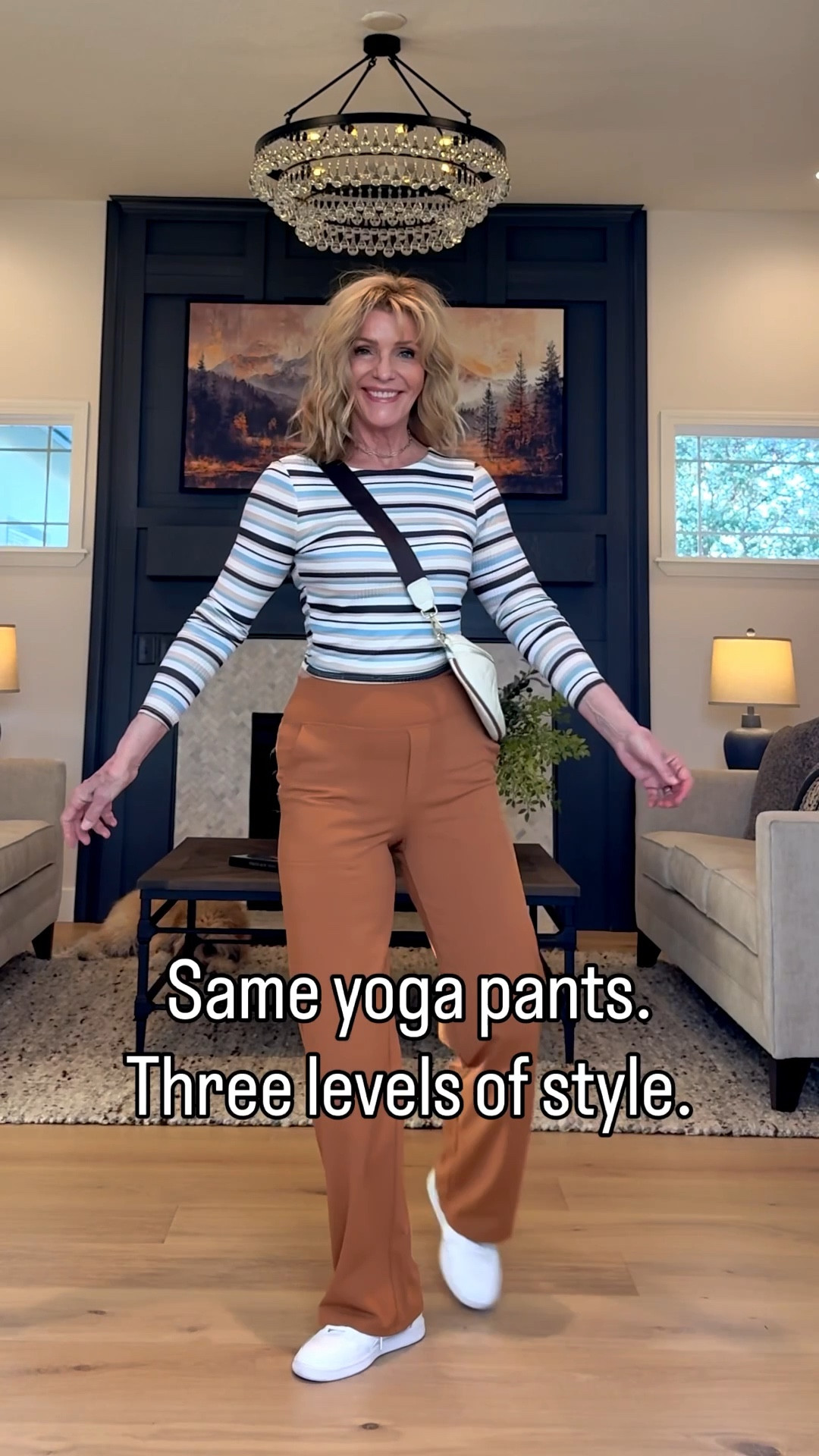 Introducing these trouser-style yoga pants
- comfortable poly/spandex with faux back pockets for a more polished look.
They're offered in multiple colors and inseam lengths, and currently hold a 4.4 % rating on Amazon - which is strong for a wardrobe staple.
Styled three ways:
• Striped top + sneakers - classic and predictable
• Yellow sweater + coordinated yellow sneakers - playful and intentional
• Crochet top + metallic sandals - refined and elevated
None of these are wrong. Same pants.
Different levels of style.
That's the power of a versatile base piece.

Linked here. Original tops are older pieces, but I linked similar alternative ❤️

#LTKActive