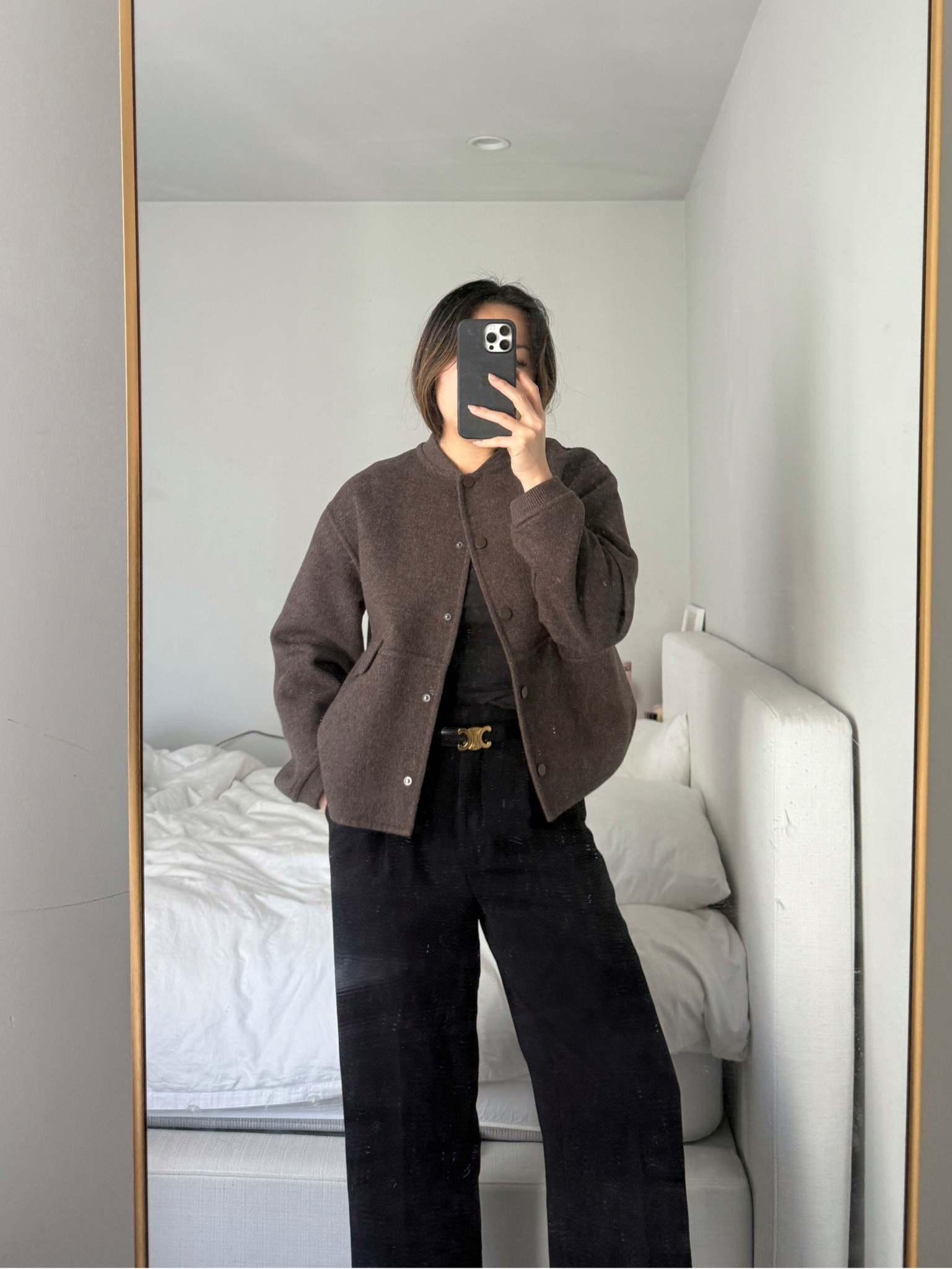 sezane bomber jacket wearing size 6 but could have sized down