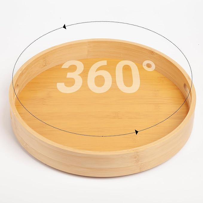 10in Bamboo Lazy Susan Organizer Turntable for Cabinet - Rotating Spinning Storage Tray for Table... | Amazon (US)
