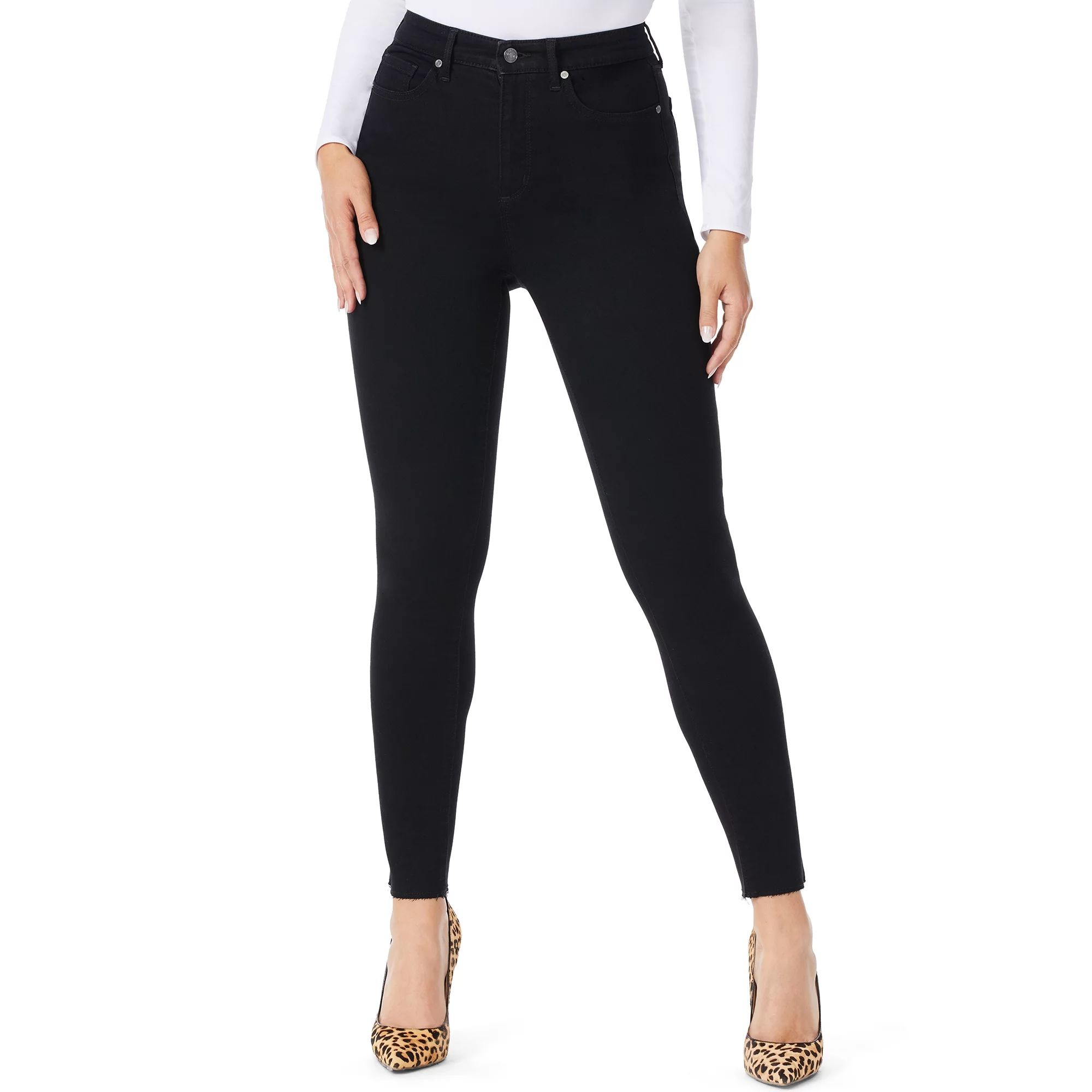 Sofia Jeans Women's Rosa Curvy Super High Rise Destructed Skinny Ankle Jeans | Walmart (US)