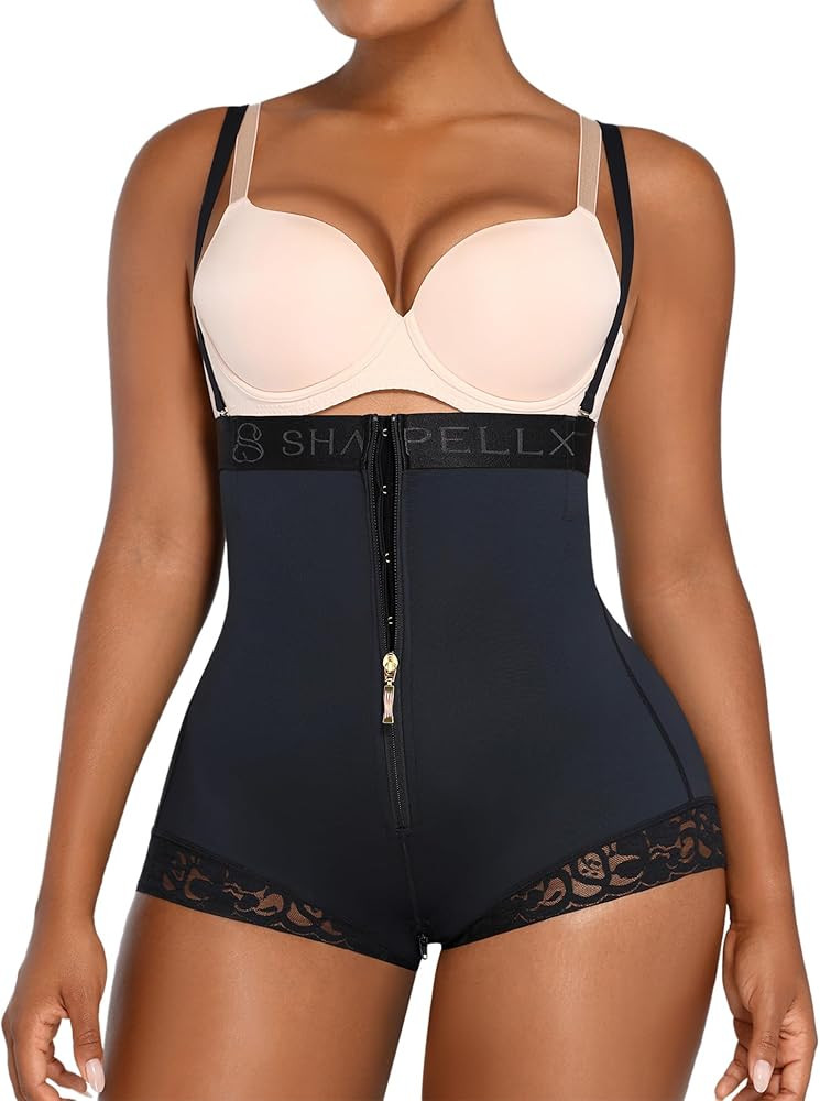 SHAPELLX Shapewear Tummy Control Butt Lifter Panties Faja Body Shaper for Women High Waist Trainer Open Bust Bodysuit | Amazon (US)