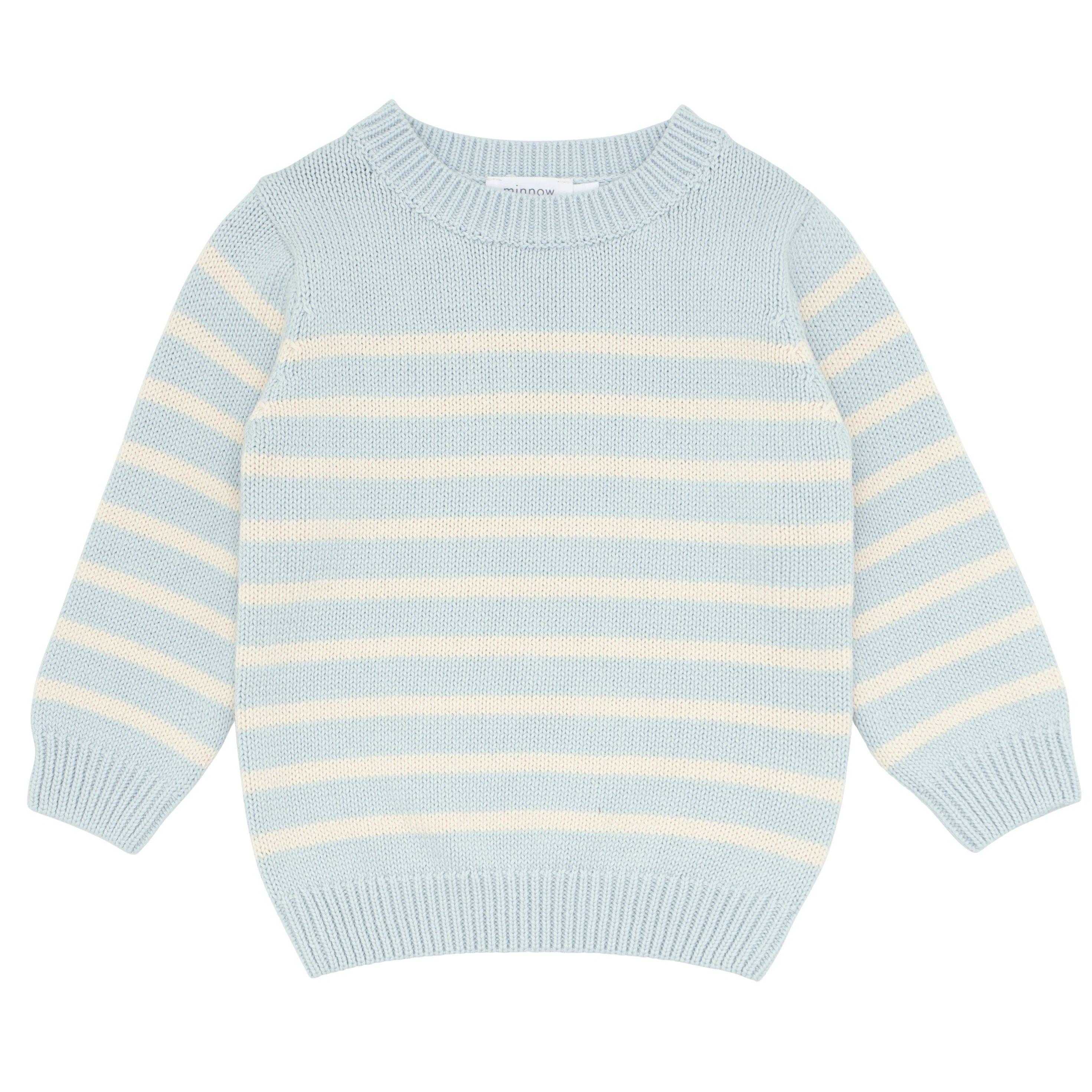 unisex light blue and cream knit sweater | minnow