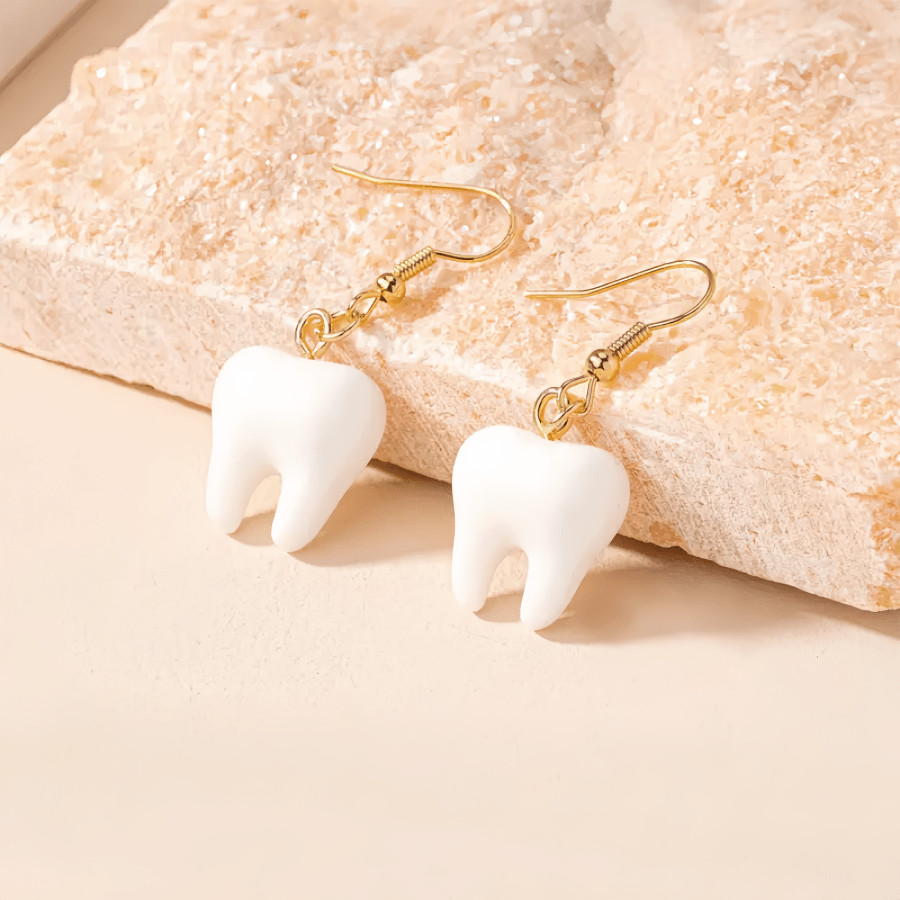 1 Pair Of Dangle Earrings Cute Teeth Design Match Daily Outfits Party Accessories Funny And Chic ... | SHEIN
