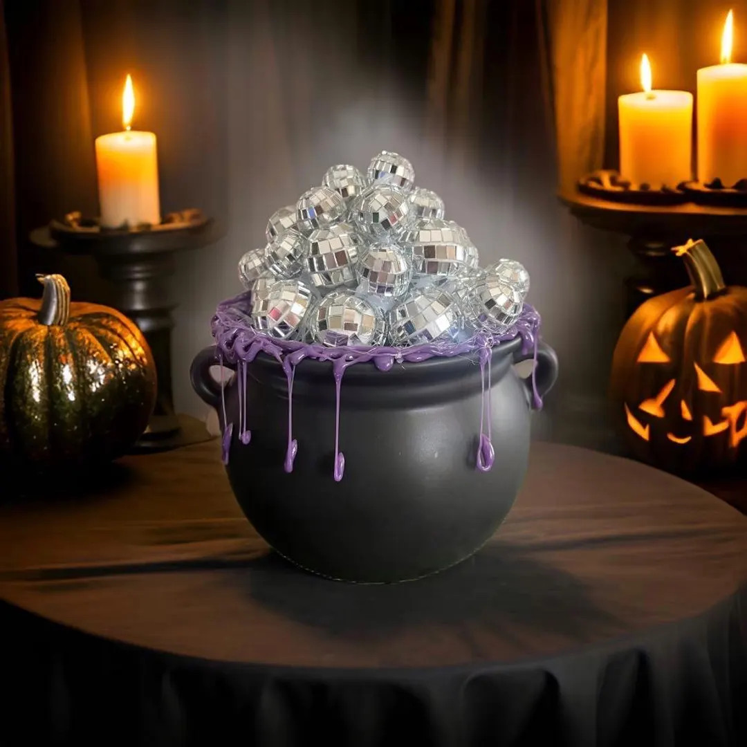 Spooky Disco Ball Witches Halloween Groovy Cauldron - Etsy | Etsy (US)