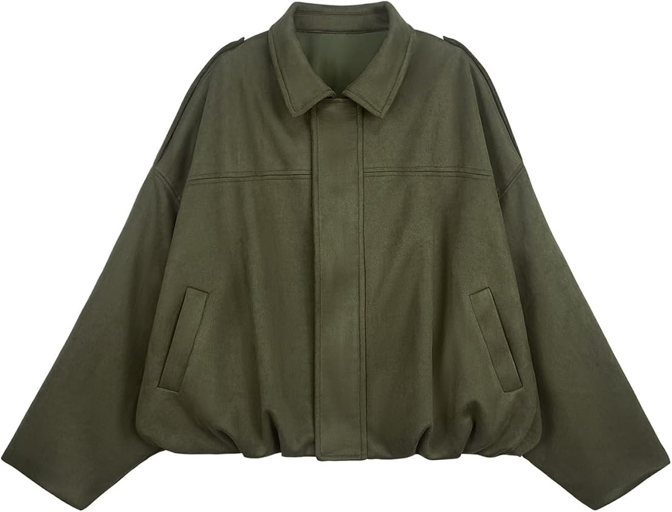 Womens Bomber Jacket Faux Suede Casual Cropped Pilot Coat Lapel Collar Causal Oversized Trendy Ou... | Amazon (US)