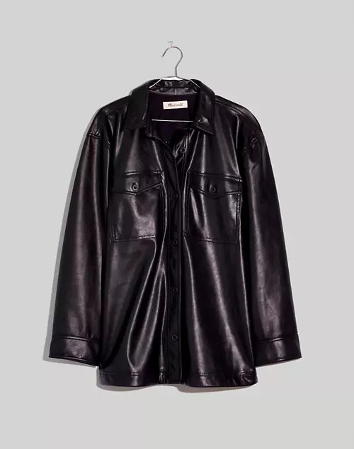 Faux Leather Oversized Shirt-Jacket | Madewell