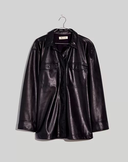 Faux Leather Oversized Shirt-Jacket | Madewell