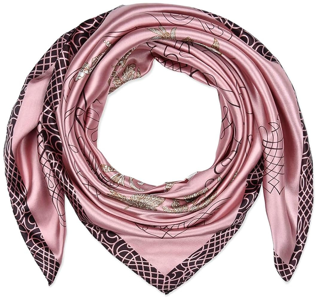 corciova 35 x 35 Large Square Hair Scarf for Women Silk Like Curly Headband Tie Sleeping at Night... | Amazon (US)