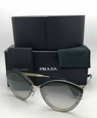PRADA Sunglasses CATWALK SPR 07U U43-5O0 64-14 Gold Black Grey w/ Silver Mirror | eBay US