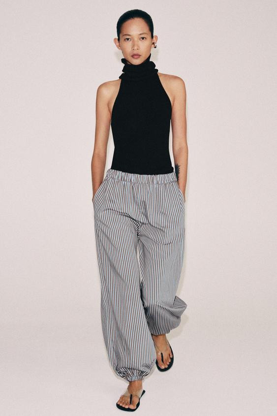 ZW COLLECTION STRIPED BALLOON PANTS | Zara US