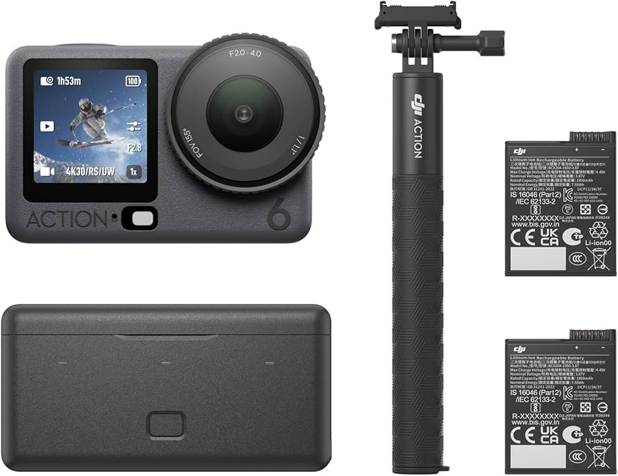 DJI Osmo Action 6 Enhanced Combo, Action Camera with 1/1.1″ Square Sensor, Variable Aperture of... | Amazon (US)