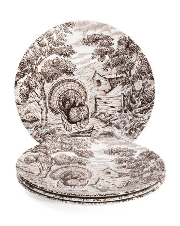 Set Of 4 Harvest Homestead Turkey Dinner Plates | Kitchen & Dining Room | Marshalls | Marshalls