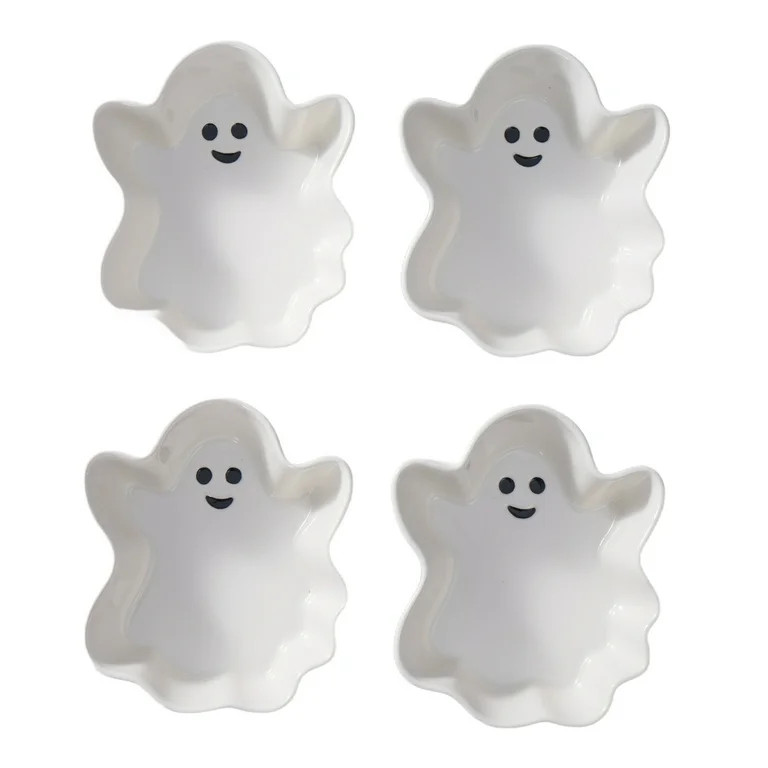 Way to Celebrate Halloween Stoneware Figural Ghost Appetizer Bowls - Walmart.com | Walmart (US)