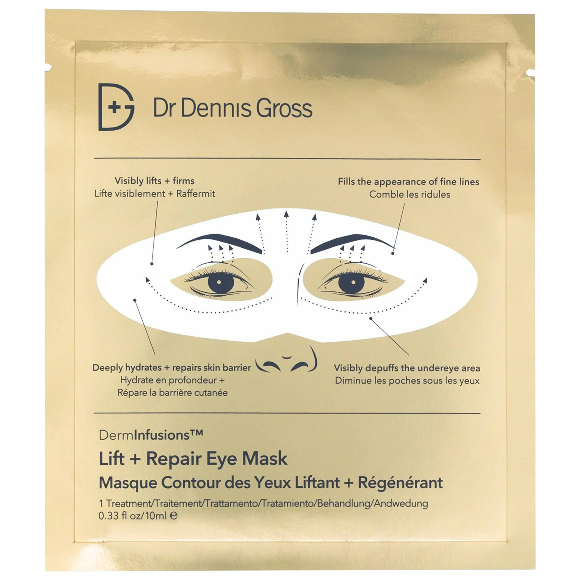 Dr. Dennis Gross Skincare DermInfusions Lift + Repair Eye Mask 1 Pack / 1 Pair | Sephora (US)
