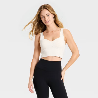 Women's Seamless Sweetheart Support Tank Top - JoyLab™ Cream S | Target