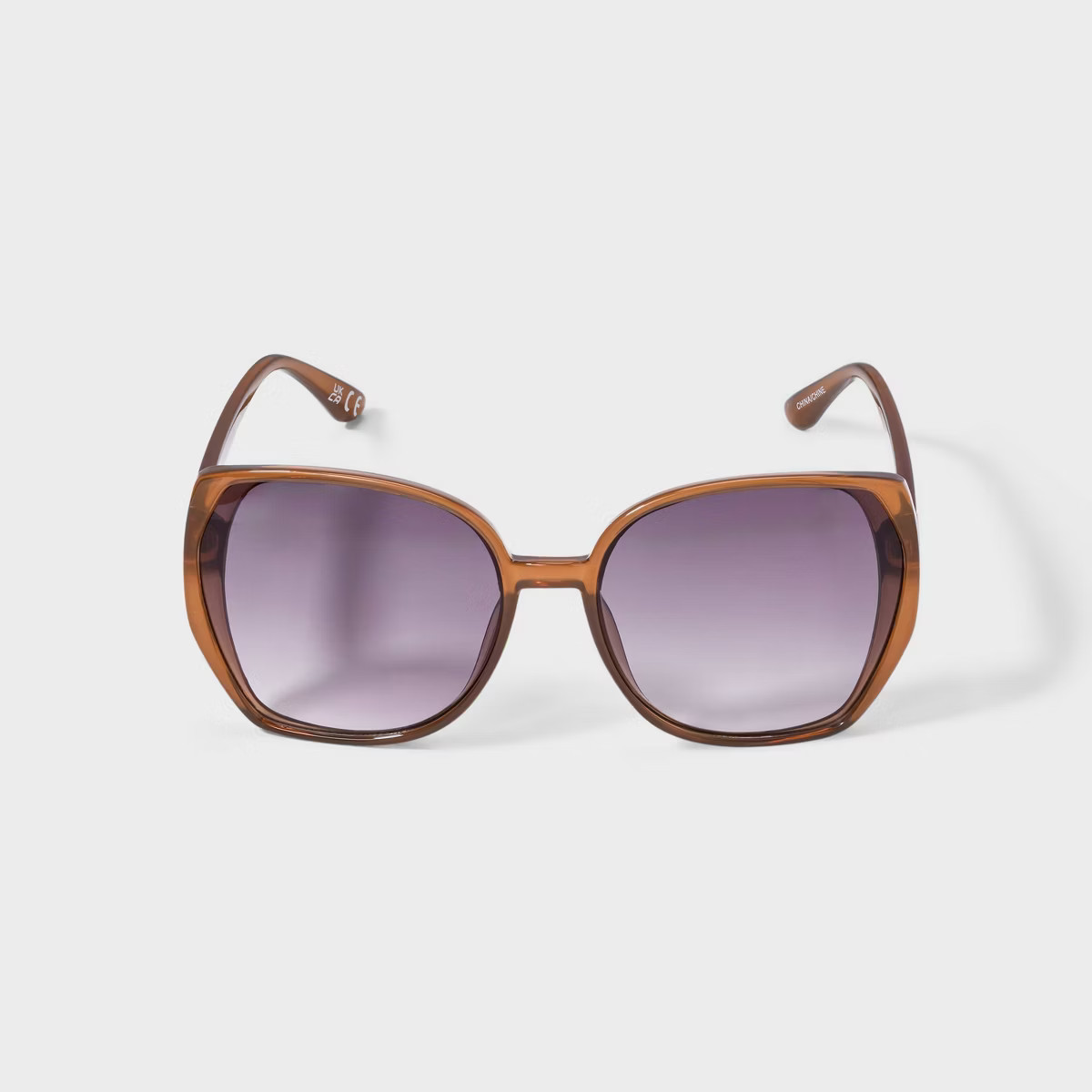 Womens Shiny Plastic Square Sunglasses - Universal Thread™ Tan | Target