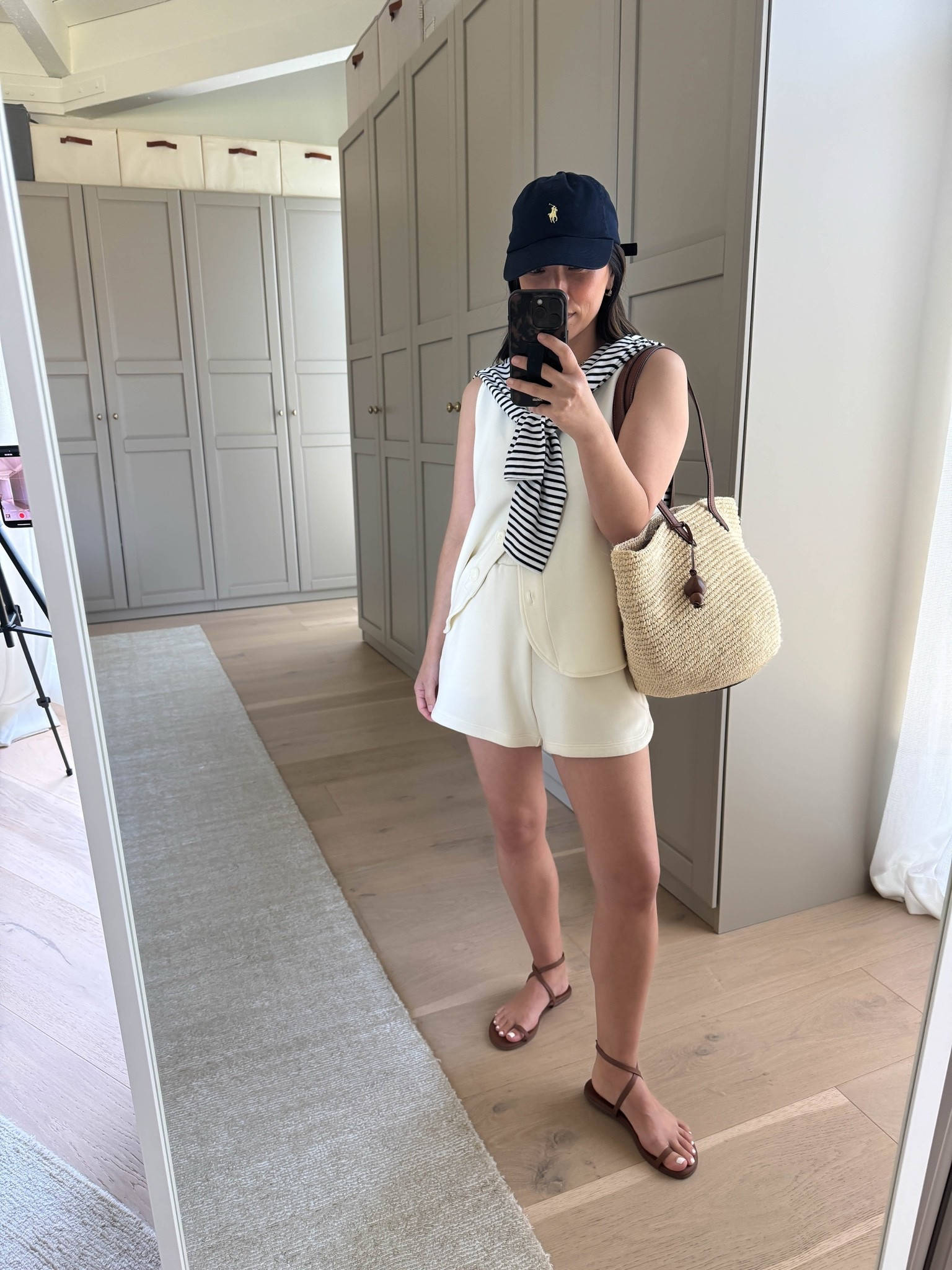 Easy summer outfits. Coordinating pieces that are easy to throw on as a mom. 

Varley tank xs
Varley shorts small
Tkees sandals 5
Hunting Season type 
Polo cap
AYR stripe tee xs - old
Dorsey James necklace 15”
Electric Picks earrings

summer outfits, summer style, petite style

#LTKmomlife #LTKootd #LTKPetite
