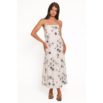 Petal and Pup Women's Martine Maxi Dress - Black/Ivory Floral L | Target