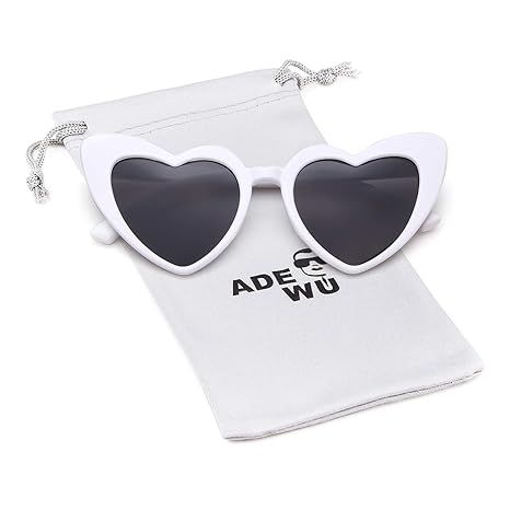 Heart Sunglasse Vintage Retro Cat Eye Oversized Sunglasses | Amazon (US)