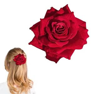 AEGYPIUS Dry Rose Flower Hair Clip for Women, Red - Fabric Floral Hairpin Vintage Barrette Rose C... | Amazon (US)