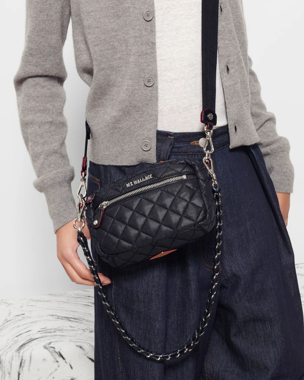 Mini Crosby Quilted Crossbody Bag in Black | MZ Wallace | MZ Wallace