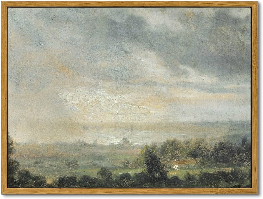 InSimSe Framed Wall Art Room Decor Classical Oil Painting Canvas Prints "View from the Elbe Valley w | Amazon (US)