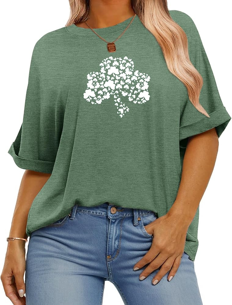 IN'VOLAND Women's Plus Size T Shirts Oversized Tees Summer Half Sleeve Crew Neck Whiskey Graphic ... | Amazon (US)