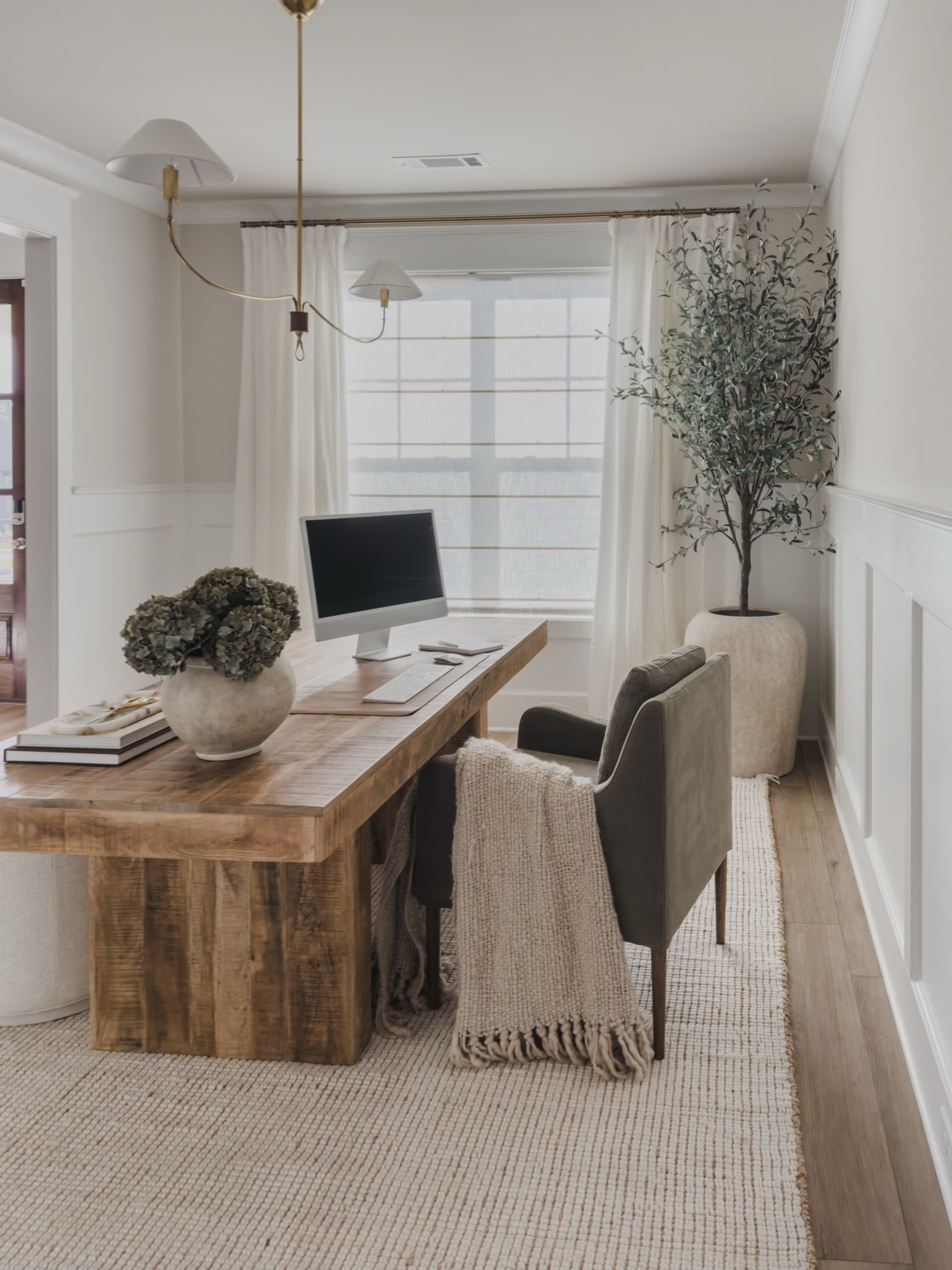 Light and bright neutral office space showcasing linen detail, oversized wooden desk, and hints of green! Sharing a few great look for less options for every budget.

Home office, neutral office space, home office inspo, creamy whites, neutral wood tones, furniture favorites, ottoman finds, Pottery Barn style, gold detail, linen curtain, lighting detail, office chair, linen Roman shades, Two Pages, decor book, faux florals, neutral vase, desk pad, faux olive tree, oversized planter, catchall tray, found it on Amazon, Wayfair, neutral area rug, Rugs USA, shop the look!


#LTKStyleTip #LTKHome #LTKSeasonal