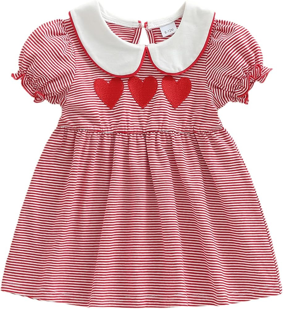 Toddler Baby Girl 100 Day of School Dress Apple Pre K Back to School Clothes Short Sleeve Smocked... | Amazon (US)