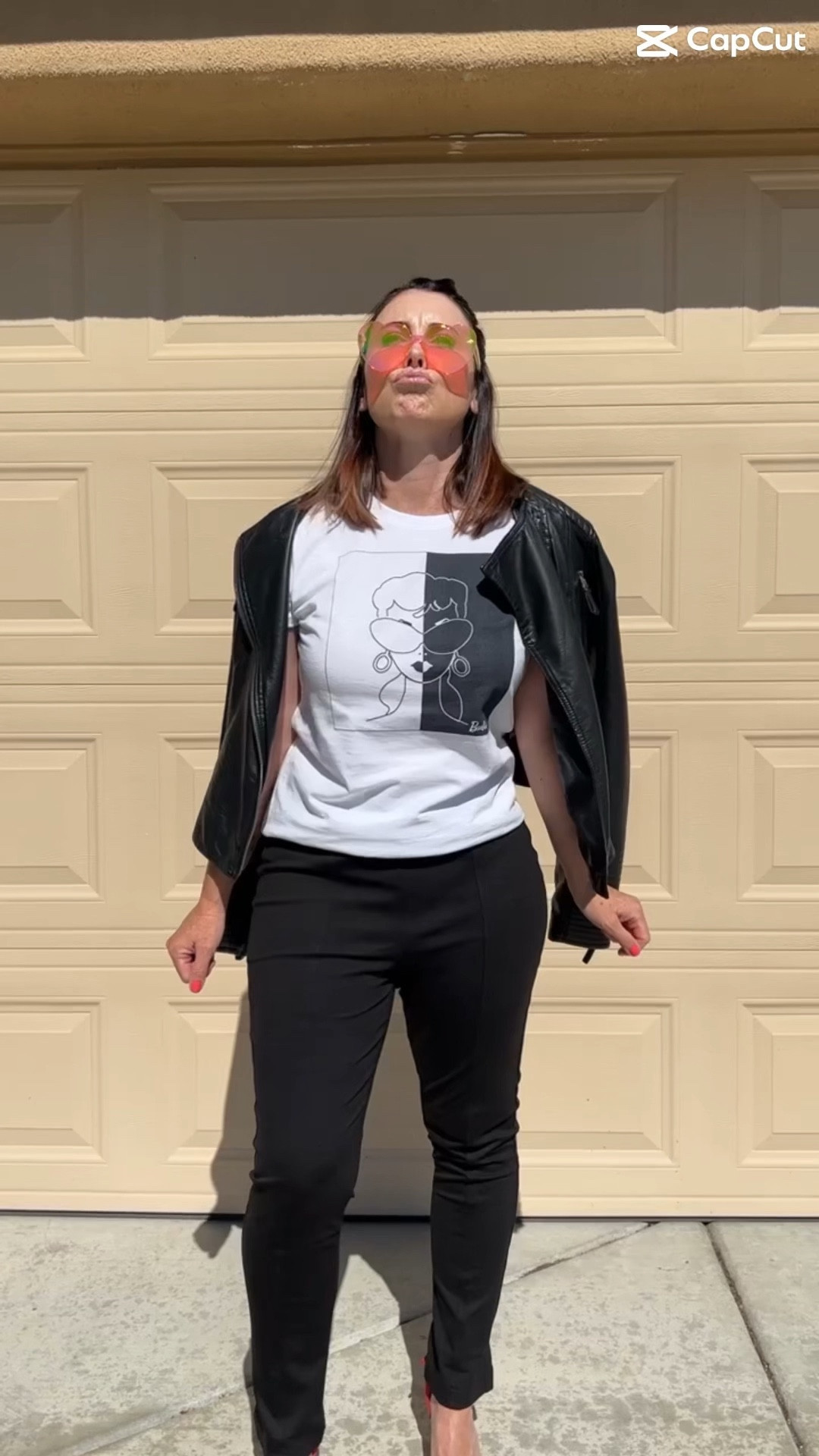 Barbie rocker vibes
Rocker
Leather 
Jacket
Barbie
Amazon
Sunglasses 
Heart
Black
White
Glam
Summer
#barbie #summeroutfit 

#LTKunder50 #LTKunder100 #LTKstyletip