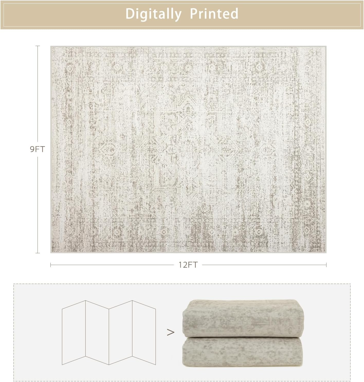 Washable Rugs 9x12 Area Rugs for Living Room,Rugs for Bedroom, Large Carpets,Ultra Soft Faux Wool... | Amazon (US)