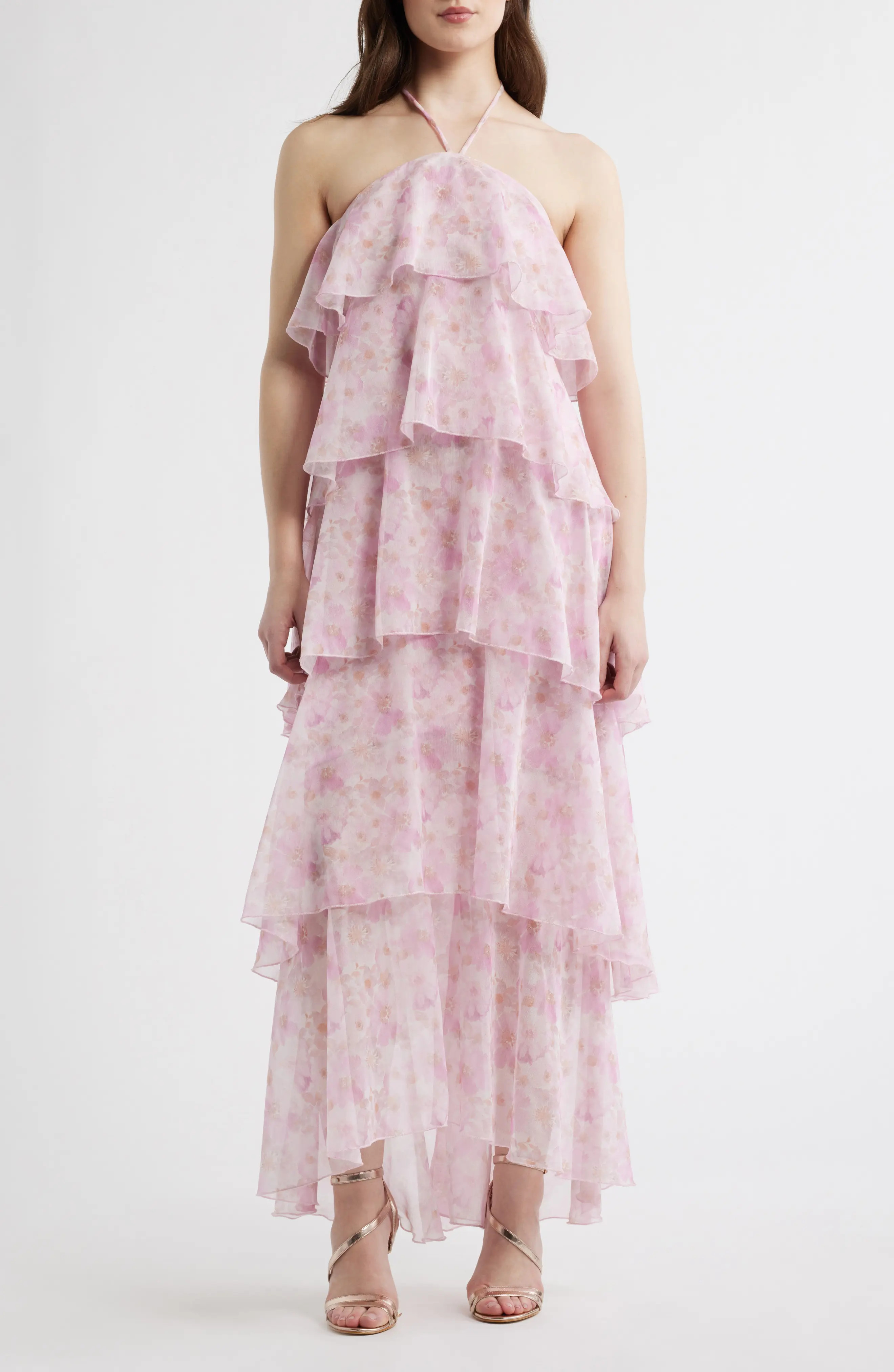 Lulus Maisie Ruffle Halter Maxi Dress (Women) | Nordstrom | Nordstrom