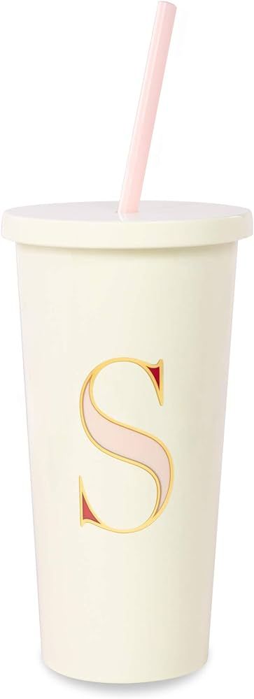 Kate Spade New York Insulated Initial Tumbler with Reusable Straw, 20 Ounce Acrylic Travel Cup with  | Amazon (US)