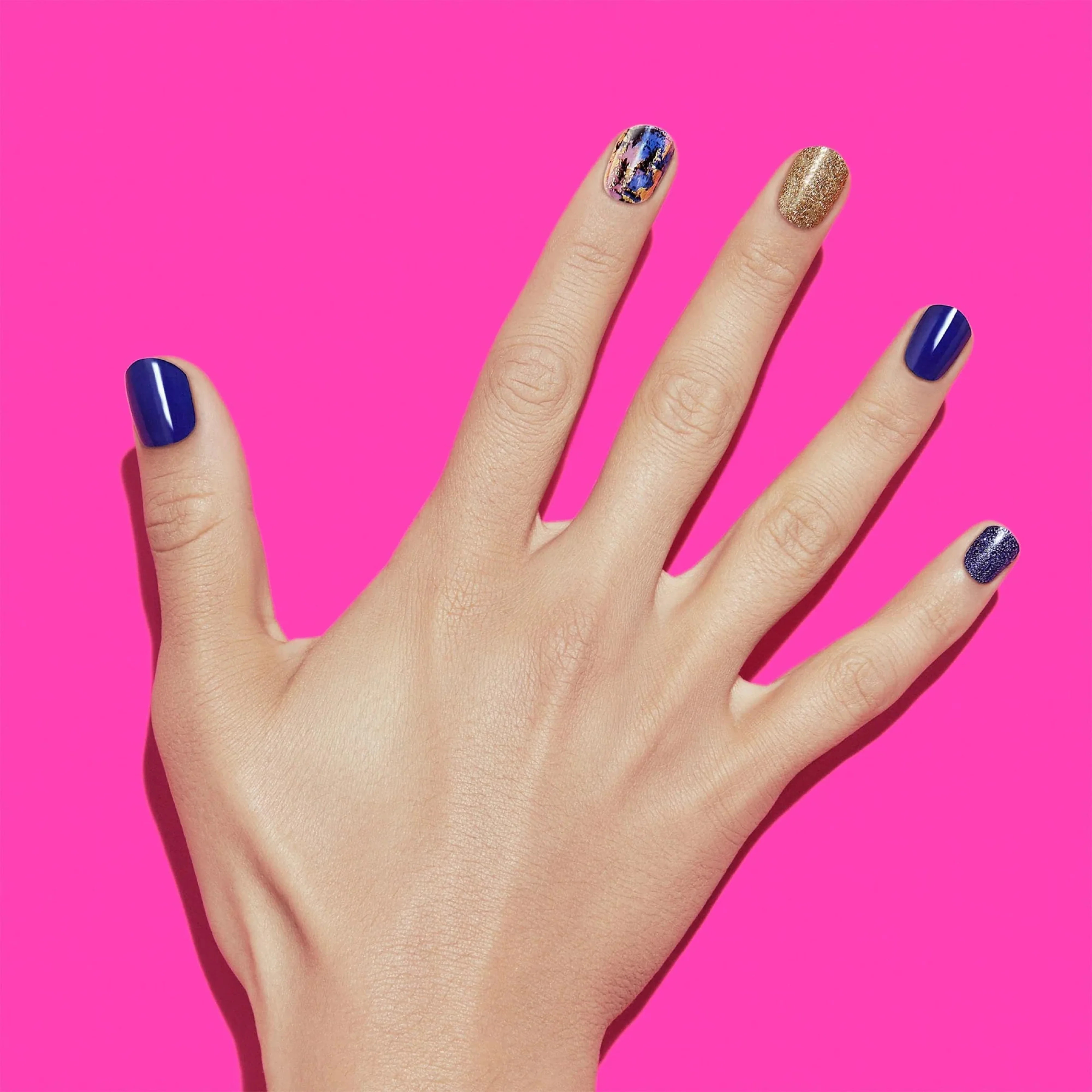 Blue Vixen – Navy Blue Abstract Glitter Gel Strips | Dashing Diva US