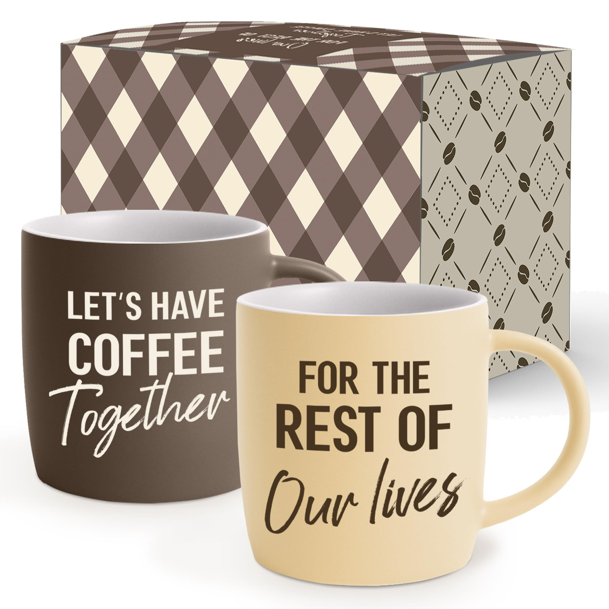 Triple Gifffted Let's Have Coffee Together Coffee Mug Set, Engagement Wedding Gifts for Couple, B... | Amazon (US)