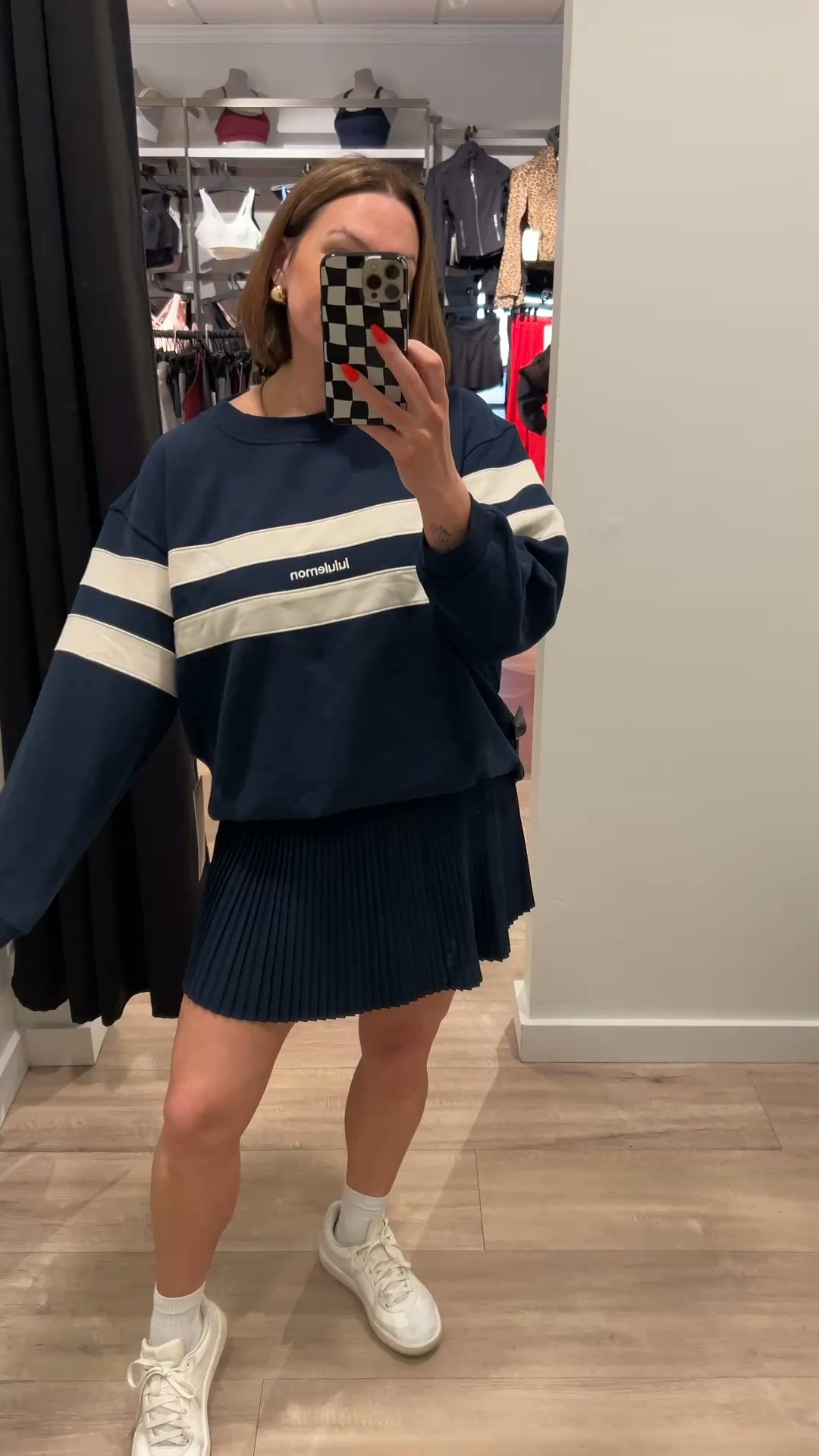 Obsessed with this steady state crew neck in navy from lululemon! I’m wearing the small on top and size 10 tennis skirt. 🏓🎾👟

#LTKSpringSale #LTKActive #LTKMidsize