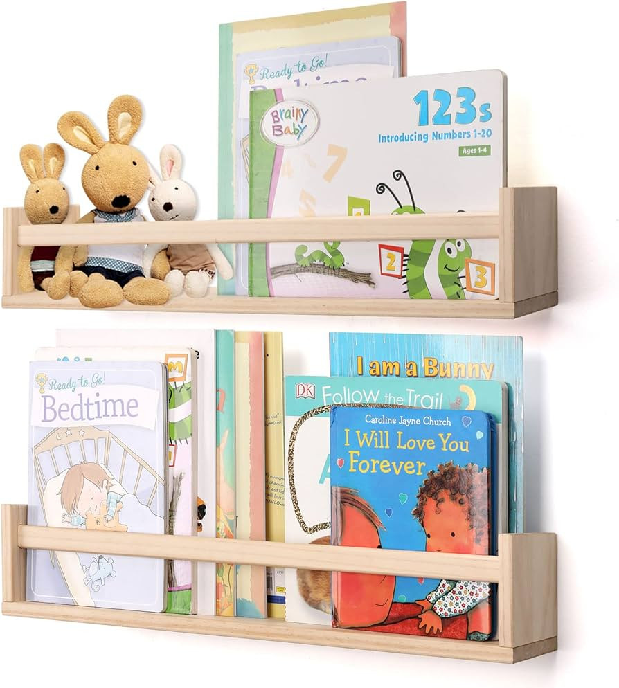 Gneric Floating Shelves for Wall, 23.6 inch Burlywood Nursery Book Shelves, Wall Shelves for Livi... | Amazon (US)