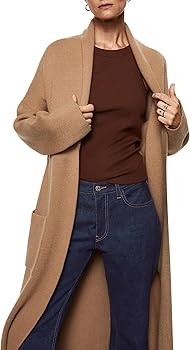 Womens Long Sleeve Maxi Cardigan Open Front Oversized Knitted Sweater Coat Casual Lapel Warm Over... | Amazon (US)