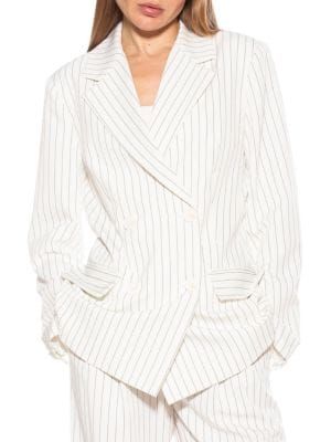 Alexia Admor Pinstripe Double Breasted Blazer on SALE | Saks OFF 5TH | Saks Fifth Avenue OFF 5TH