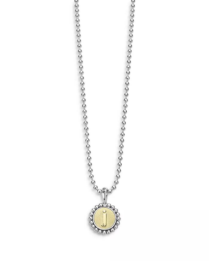 LAGOS Sterling Silver and 18K Yellow Gold Signature Caviar Initial Pendant Necklace, 16" Back to ... | Bloomingdale's (US)