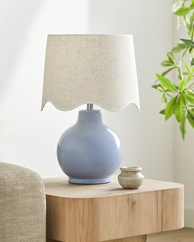 Mark&Day Table Lamps, Tereza Rustic Blue/Wheat Bedside Table Lamp for Nightstand Bedroom, Living Room or Office (22" H x 15" W x 15" D) | Amazon (US)