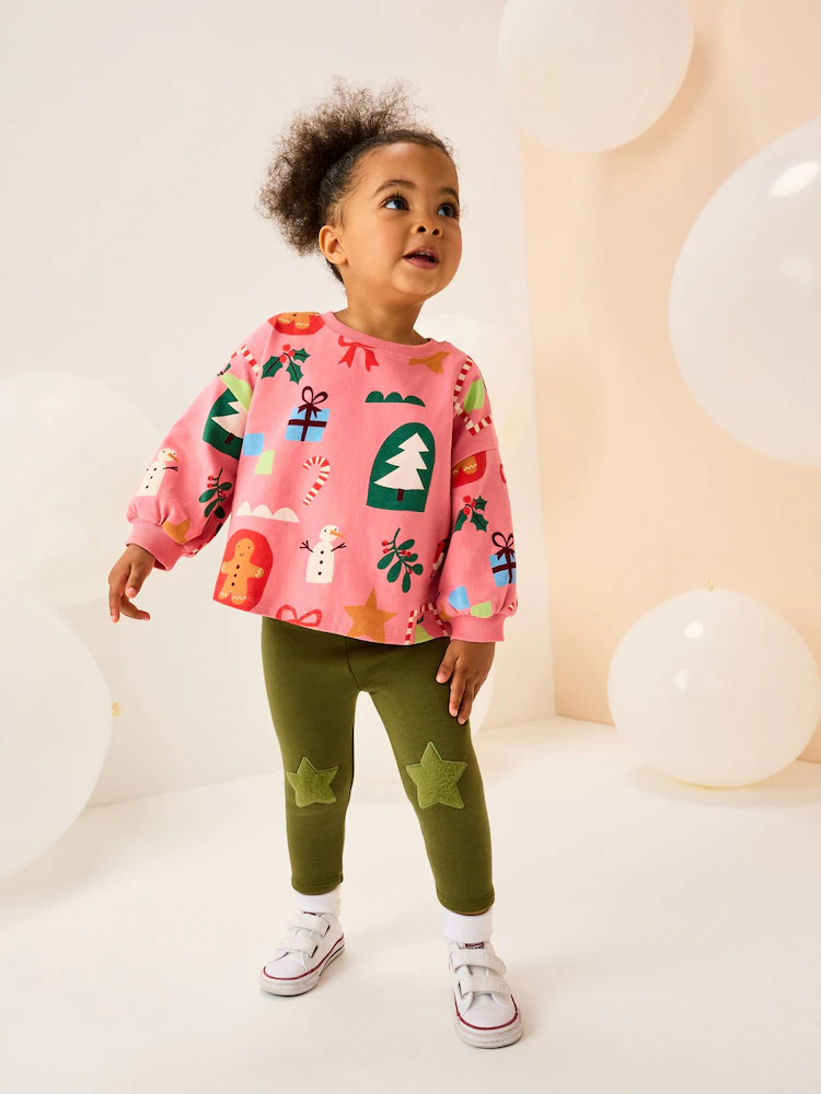 Pink Christmas Long Sleeve T-Shirt (3mths-7yrs) | Next US