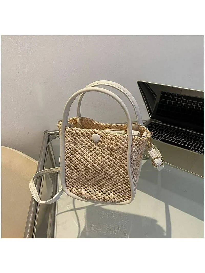 CoCozhu Women Straw Handbag Summer Beach Rattan Tote Bag Crossbody Shoulder Top Crochet Phone Bag... | Walmart (US)