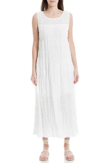 MAX STUDIO Sleeveless Tiered Maxi Dress in White-White at Nordstrom Rack, Size Medium | Nordstrom Rack