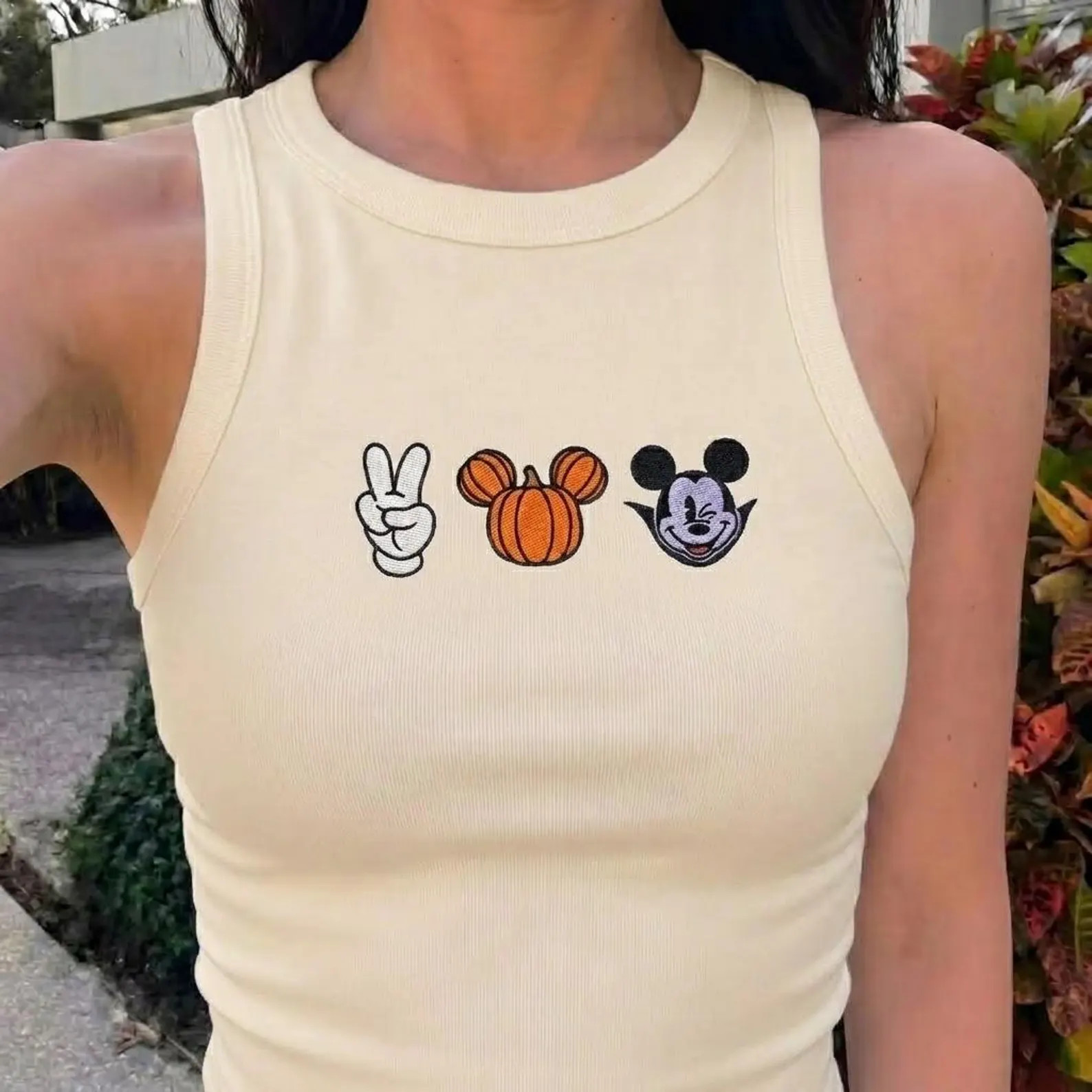 Mickey's Not So Spooky Embroidered Tank Top, Halloween Disney Park Shirt, Spooky Season Disneylan... | Etsy (Global)