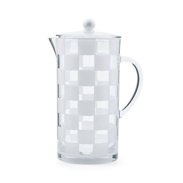 MacKenzie-Childs White Check Acrylic Pitcher | MacKenzie-Childs