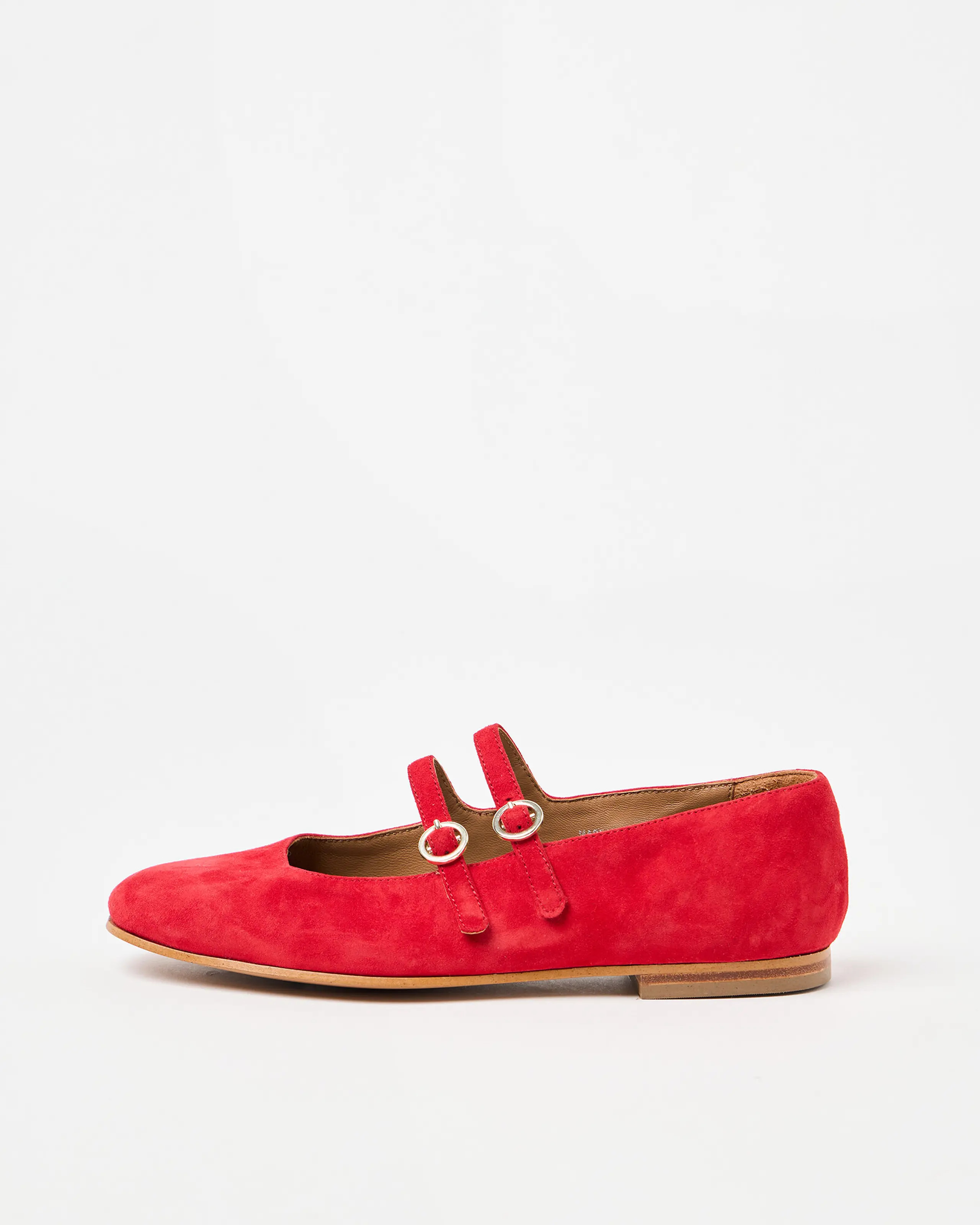 Red Suede Double Buckle Mary Janes | Oliver Bonas | Oliver Bonas (Global)