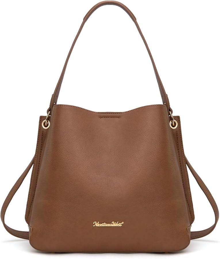 Montana West Medium Hobo Purse for Women Bucket Shoulder Bag with Crossbody Strap | Amazon (US)