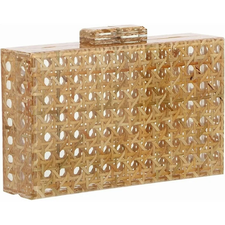 CAILDANL Rattan Acrylic Bag Clutch Purse Evening Bag Woven Handbag Summer Beach Purse | Walmart (US)